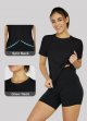 Women's Workout Shirts Short Sleeve Cropped Split Back Athletic Tops Active Running Gym Quick Dry Sun Shirts UPF 50+