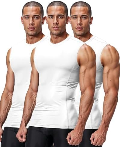 4, 3, 2 Pack Men's Compression Shirts Sleeveless Tank Top Athletic Sports Workout Running Base Layer Active