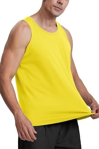 Men's Tank Top Cotton Sleeveless Shirt Lightweight Muscle Tank Tee Shirt