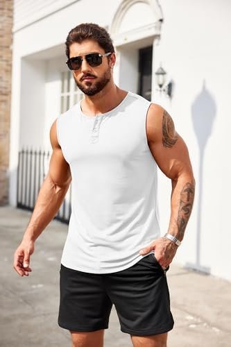 Men's Casual Tank Top Sleeveless Shirts Muscle Fit T Shirt