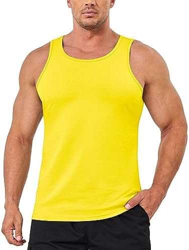 Men's Tank Top Cotton Sleeveless Shirt Lightweight Muscle Tank Tee Shirt