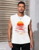 Men's Tank Tops Summer Graphic Beach Tank Tops for Men Running Tank Top Men Muscle Sleeveless Workout Shirts for Men