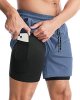 Men's 2 in 1 Running Shorts, Workout Gym Athletic Shorts for Men Quick Dry Lightweight Training Shorts with Pockets