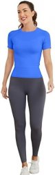 Short Sleeve Workout Tops for Women, Seamless Workout Shirts for Women, Yoga Athletic Shirts Soft Gym Tops