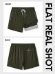 Men's 2 in 1 Hybrid Shorts Summer Quick Dry Running Athletic Stretch Gym Beach Short with Compression Liner