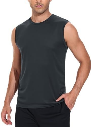 Mens 3 Pack Quick Dry Tank Tops, Moisture Wicking, Mesh Lightweight T-Shirts, Athletic Weightlifting Sleeveless