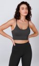 Seamless Sports Bra for Women Ribbed Camisoles Non Padding Yoga Bra Crop Tank Tops