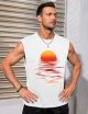 Men's Tank Tops Summer Graphic Beach Tank Tops for Men Running Tank Top Men Muscle Sleeveless Workout Shirts for Men