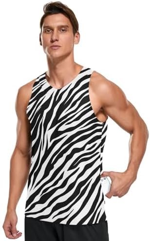 Men's Quick Dry Sports Tank Tops for Gym Athletic Fitness Running Workout Beach Sleeveless Shirts with Pocket