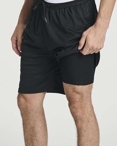 3 Pack: Men's 2 in 1 Dry-Fit 7" Running Workout Gym Shorts with Compression Liner (Available in Big & Tall)