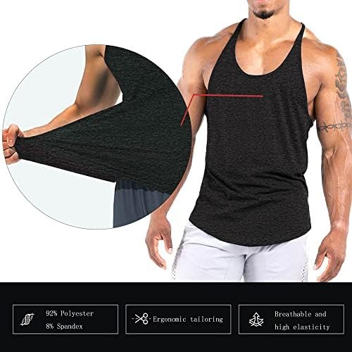 Men's Workout Tank Tops Athletic Quick Dry Y-Back Tops Bodybuilding Muscle Shirts for Gym(1 Or 3 Pack)