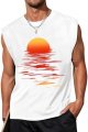 Men's Tank Tops Summer Graphic Beach Tank Tops for Men Running Tank Top Men Muscle Sleeveless Workout Shirts for Men