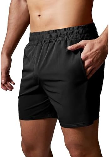 Men's 5 Pack Workout Running Quick Dry Gym Training Shorts