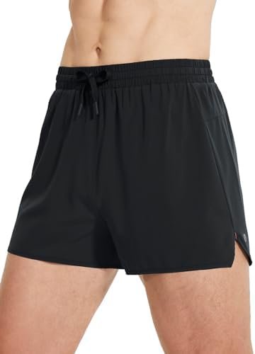 Men's Running Shorts 3 Inch Quick Dry Athletic Gym Workout Shorts with Zipper Pocket Lightweight Packable