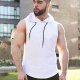 Men's Workout Hooded Tank Tops Sports Training Sleeveless Gym Hoodies Bodybuilding Cut Off Muscle Shirts