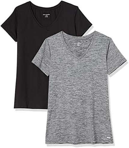 Women's Tech Stretch Short-Sleeve V-Neck T-Shirt (Available in Plus Size), Pack of 2