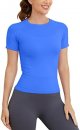 Short Sleeve Workout Tops for Women, Seamless Workout Shirts for Women, Yoga Athletic Shirts Soft Gym Tops