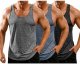 Men's 3 Pack Gym Tank Tops Y-Back Workout Muscle Tee Training Bodybuilding Fitness Sleeveless T Shirts