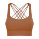 Strappy Sports Bras for Women - Criss Cross Back Sexy Wireless Padded Yoga Bra Cute Workout