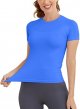 Short Sleeve Workout Tops for Women, Seamless Workout Shirts for Women, Yoga Athletic Shirts Soft Gym Tops