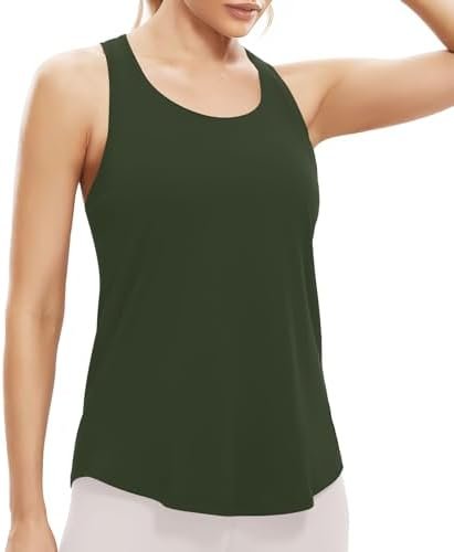 Workout Tank Tops for Women Yoga Tops Loose fit Womens Backless Sleeveless Open Back Running Muscle Tank Shirts