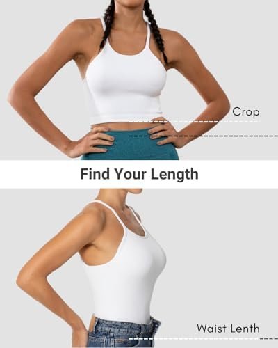 Free to Be Tank, Crop Ribbed Tank Tops Seamless Racerback Camisoles No pad Camis Cropped Summer Workout Gym Yoga