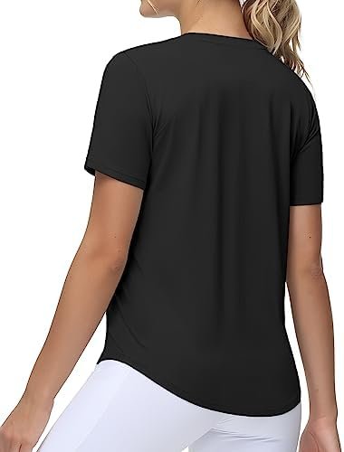 Women's Workout Short Sleeve Breathable T-Shirts Athletic Yoga Tee Tops