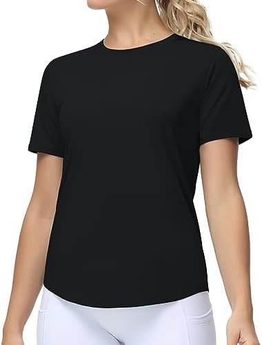 Women's Workout Short Sleeve Breathable T-Shirts Athletic Yoga Tee Tops