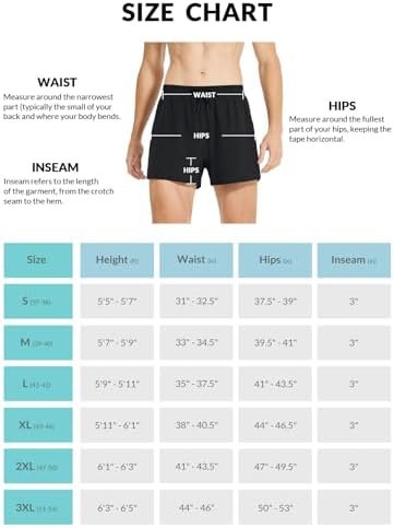 Men's Running Shorts 3 Inch Quick Dry Athletic Gym Workout Shorts with Zipper Pocket Lightweight Packable